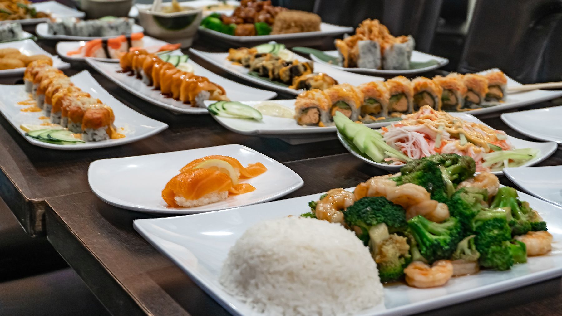 Saki Sushi table spread