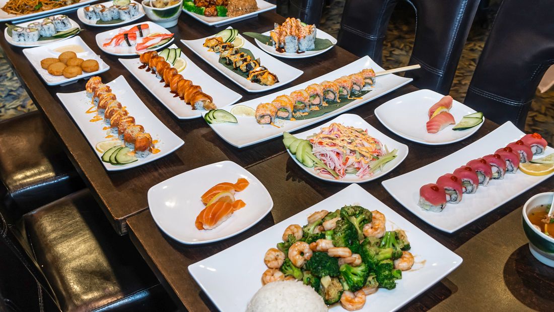 A full Saki spread